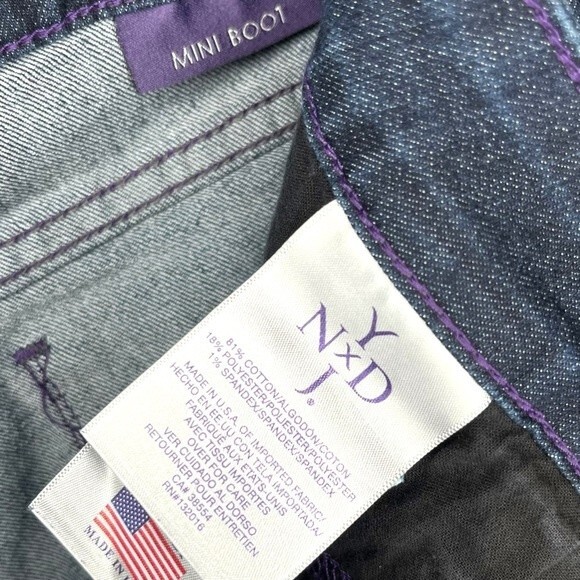 NYDJ Mini Boot Cut Jeans sz 10 * Dark Wash Stretch Denim Lift Tuck Technology - Picture 7 of 8